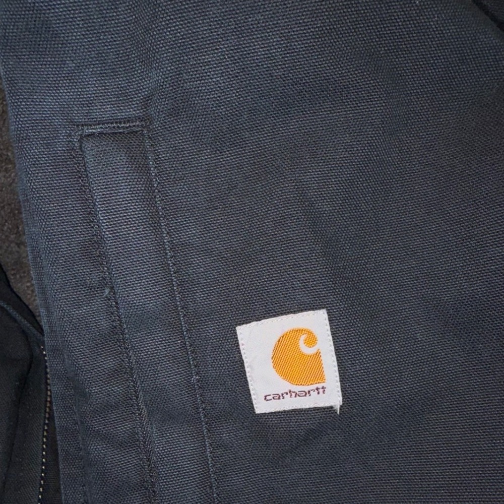 Carhartt Mens Sherpa Lined Washed Duck Ridge Coat Black Loose Fit M OC4293-M - Picture 9 of 11